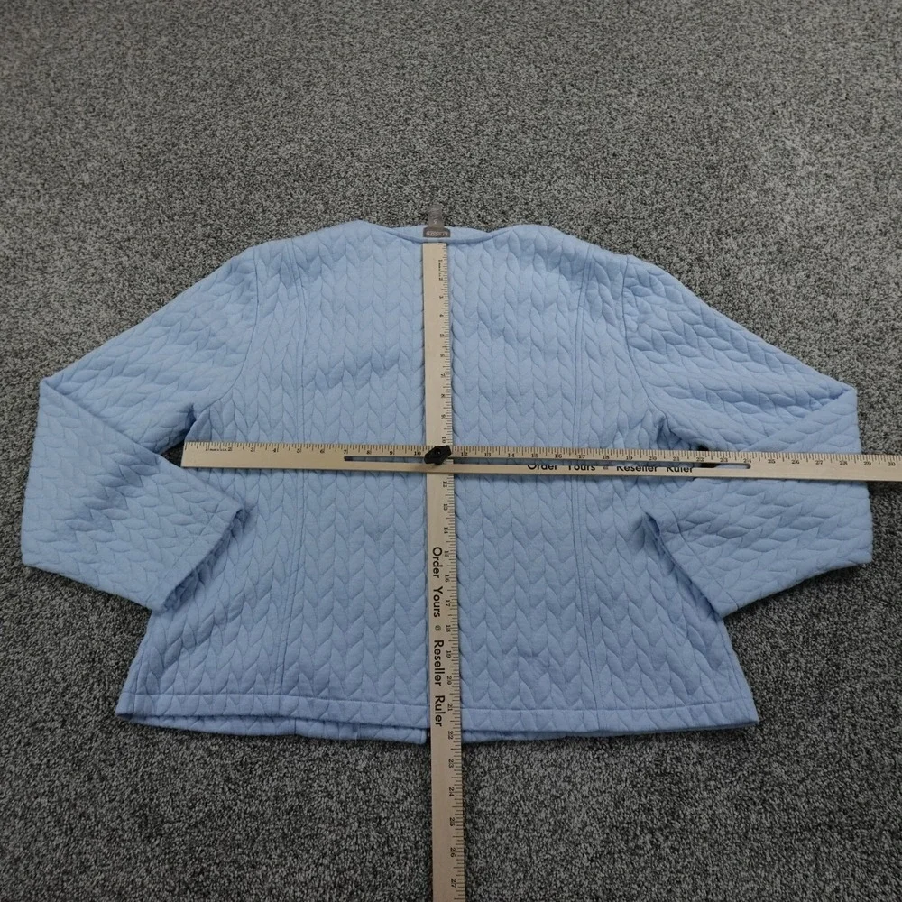Chicos Jacket Womens Extra Large 3 Blue Outdoor Quilted Zip Coat Casual Preppy